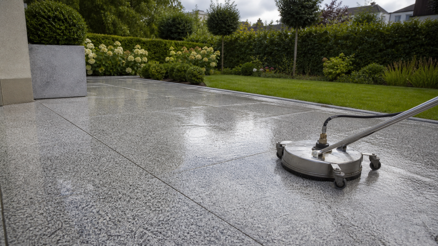 Natursteinreinigung Würzburg – Granitterrasse steinreinigung