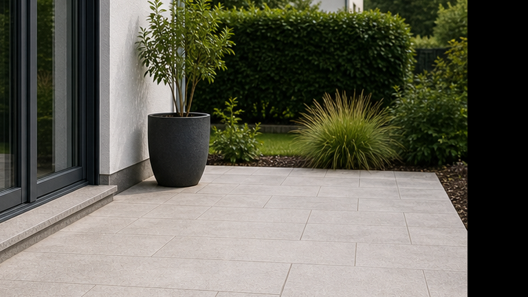 Terrasse nach Steinreinigung Würzburg – makellos sauber